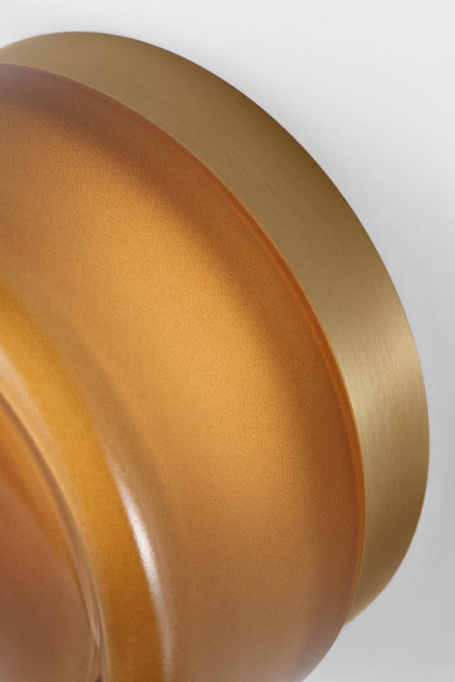 Tatum Wall Sconce Brass/Amber Glass