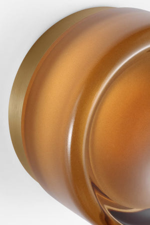Tatum Wall Sconce Brass/Amber Glass