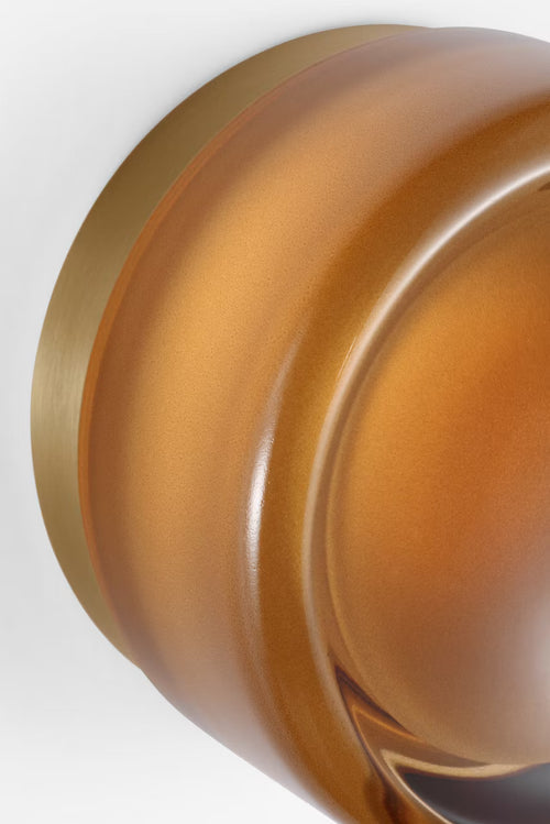 Tatum Wall Sconce Brass/Amber Glass