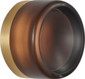 Tatum Wall Sconce Brass/Smoke Glass