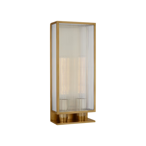 York Double Box Outdoor Sconce Brass