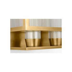 York Double Box Outdoor Sconce Brass