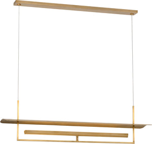 Tristan Reflector Linear Chandelier Brass
