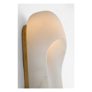 Esculpa Elongated Wall Light Alabaster/Brass