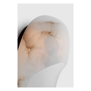 Esculpa Elongated Wall Light Alabaster/Bronze