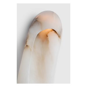 Esculpa Elongated Wall Light Alabaster/Nickel