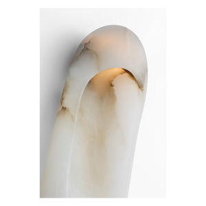 Esculpa Elongated Wall Light Alabaster/Nickel