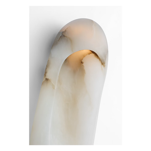 Esculpa Elongated Wall Light Alabaster/Nickel