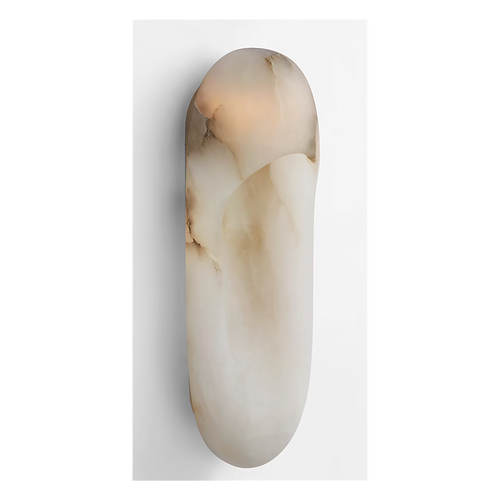 Esculpa Elongated Wall Light Alabaster/Nickel