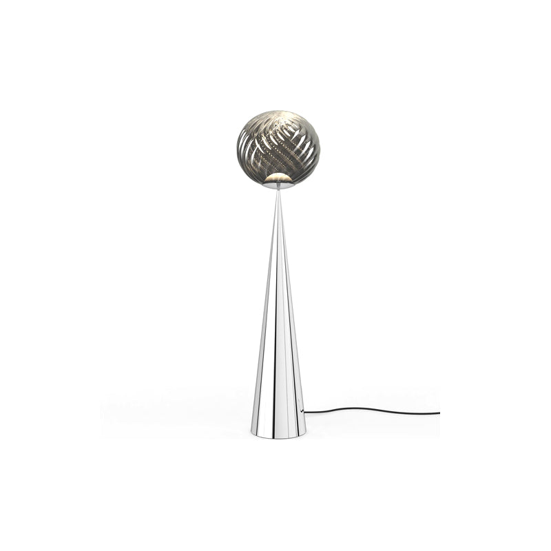 Whirl Cone Floor Light Silver