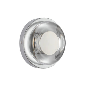 Stephord 4-In Wall Sconce Chrome/Clear Glass