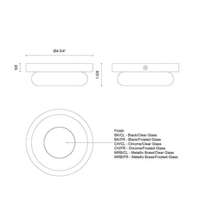 Stephord 4-In Wall Sconce Chrome/Frosted Glass