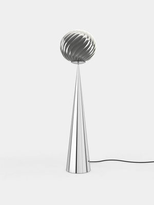 Whirl Cone Floor Light Silver