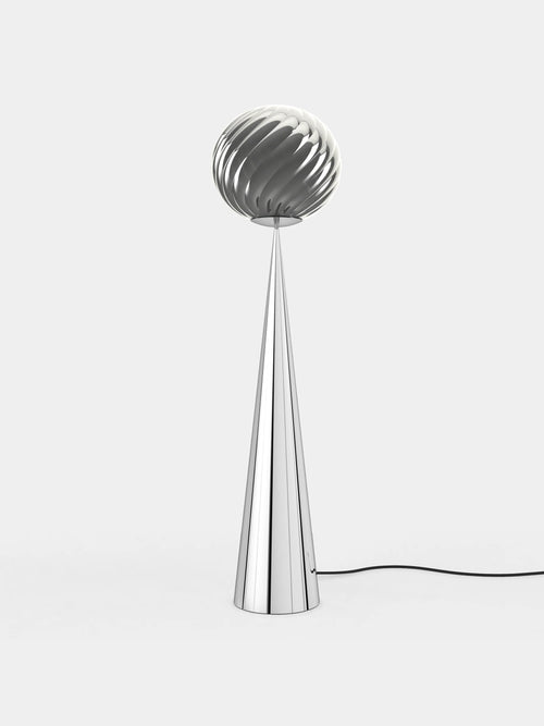 Whirl Cone Floor Light Silver