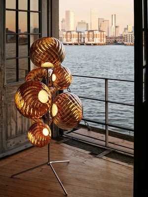 Whirl Floor Chandelier Gold