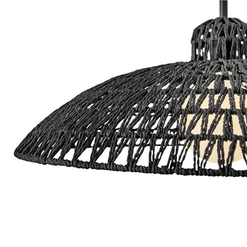 Pismo Woven Shade Pendant Black