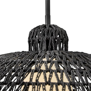 Pismo Woven Shade Pendant Black