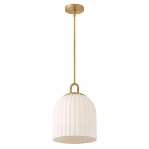Paige Glass Pendant Brass