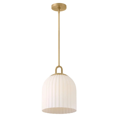 Paige Glass Pendant Brass