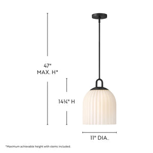 Paige Glass Pendant Black