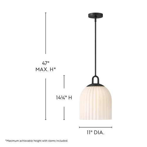 Paige Glass Pendant Black