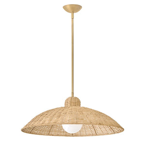 Pismo Woven Shade Pendant Brass