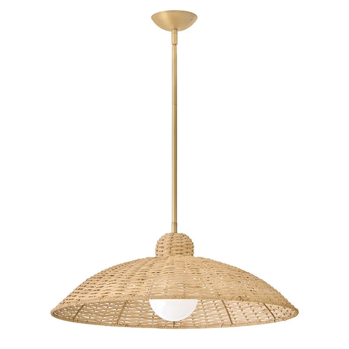 Pismo Woven Shade Pendant Brass