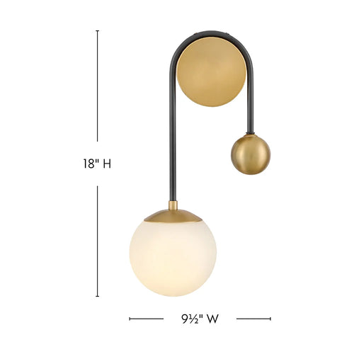 Auggie Single Globe Sconce Black