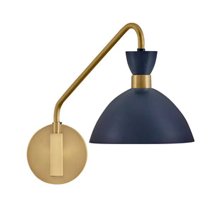 Simon Medium Single Sconce Matte Navy