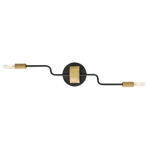 Austen Double Adjustable Sconce Black