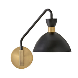 Simon Medium Single Sconce Black