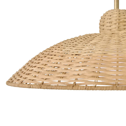Pismo Woven Shade Pendant Brass