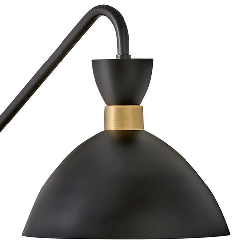 Simon Medium Single Sconce Black