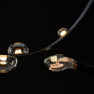 Dew Drops Pendant + Black Vegan Leather Strap
