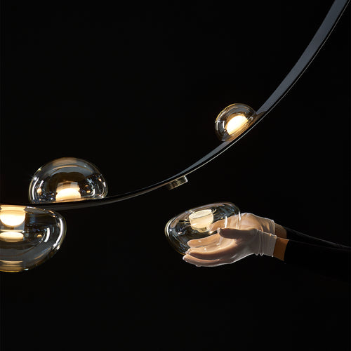 Dew Drops Pendant + Black Vegan Leather Strap
