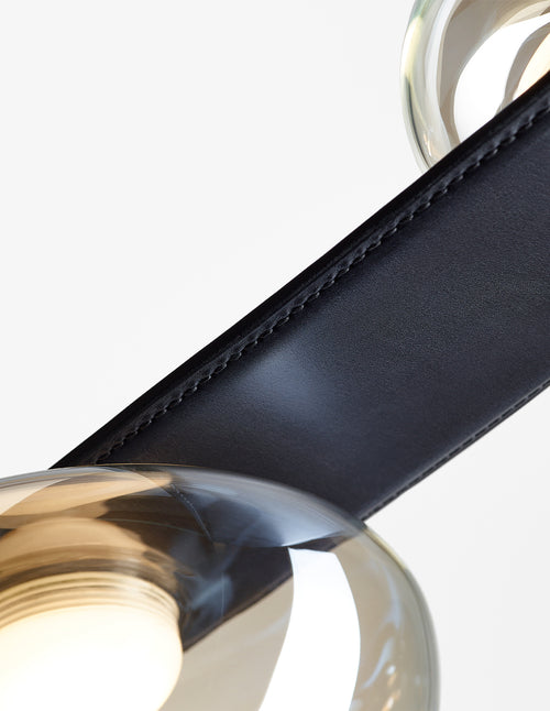 Dew Drops Pendant + Black Vegan Leather Strap