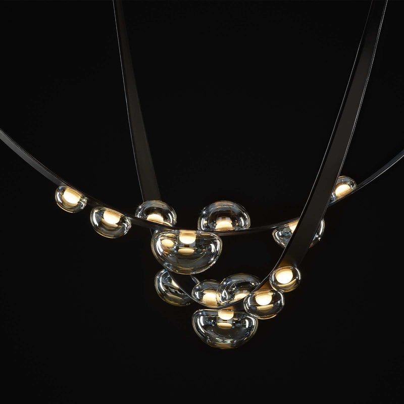 Dew Drops Pendant + Black Vegan Leather Strap