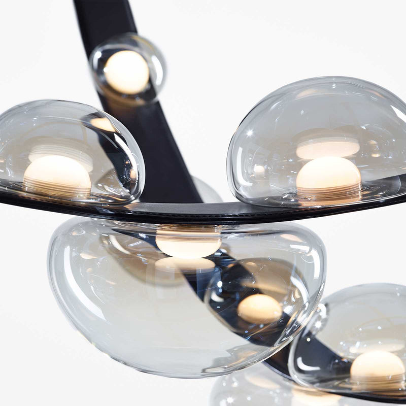 Dew Drops Pendant + Black Vegan Leather Strap