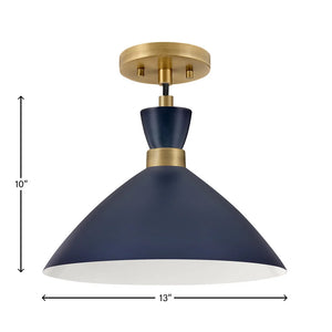 Simon Medium Convertible Pendant Matte Navy
