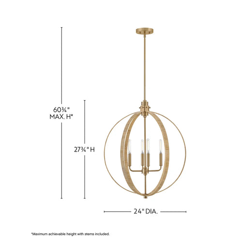 Fallon Orb Chandelier Brass
