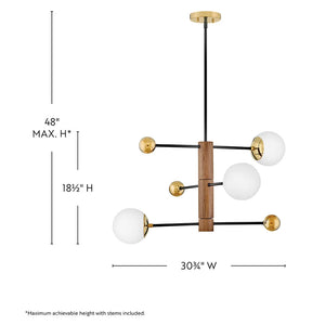 Auggie Adjustable Chandelier Brass