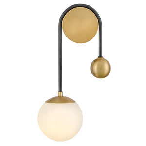 Auggie Single Globe Sconce Black
