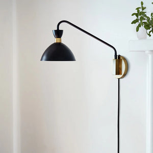 Simon Medium Single Sconce Black