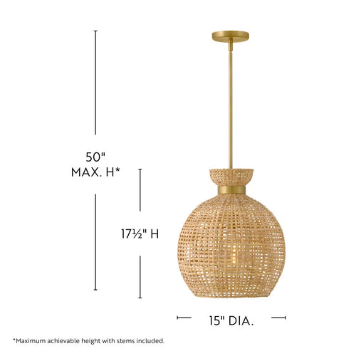 Effie Woven Shade Pendant Brass