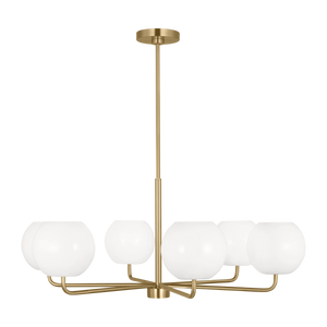 Rory Six Light Chandelier Brass
