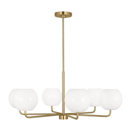 Rory Six Light Chandelier Brass