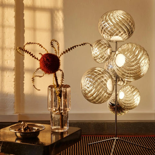 Whirl Floor Chandelier Silver