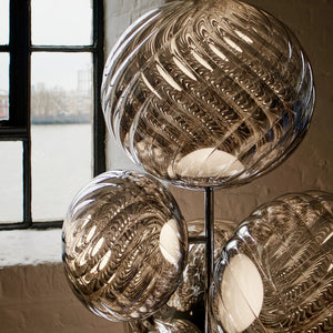Whirl Floor Chandelier Silver