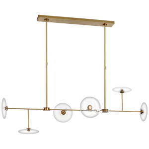 Calvino Large Linear Chandelier Brass