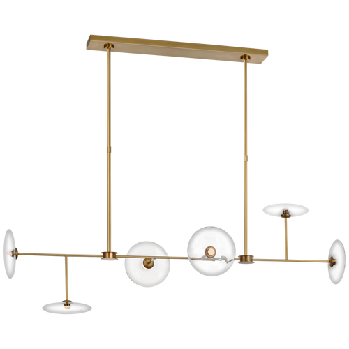 Calvino Large Linear Chandelier Brass